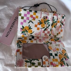 BCBGeneration Lemon Print Wallet with Gold Accents